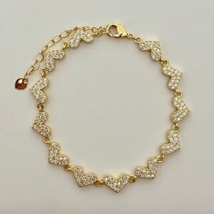 18K Gold Plated Designer Bracelet with Zircons Accents